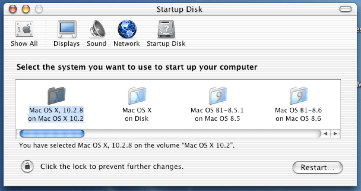 choose starup disk for mac os
